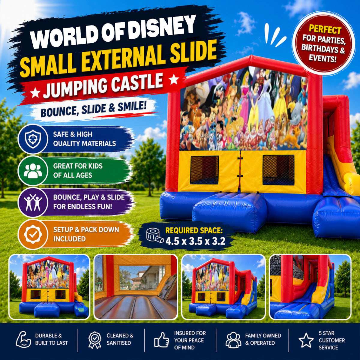 World of Disney Small External Slide Jumping Castle