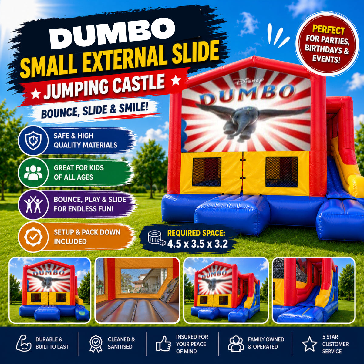 Dumbo Small External Slide Jumping Castle