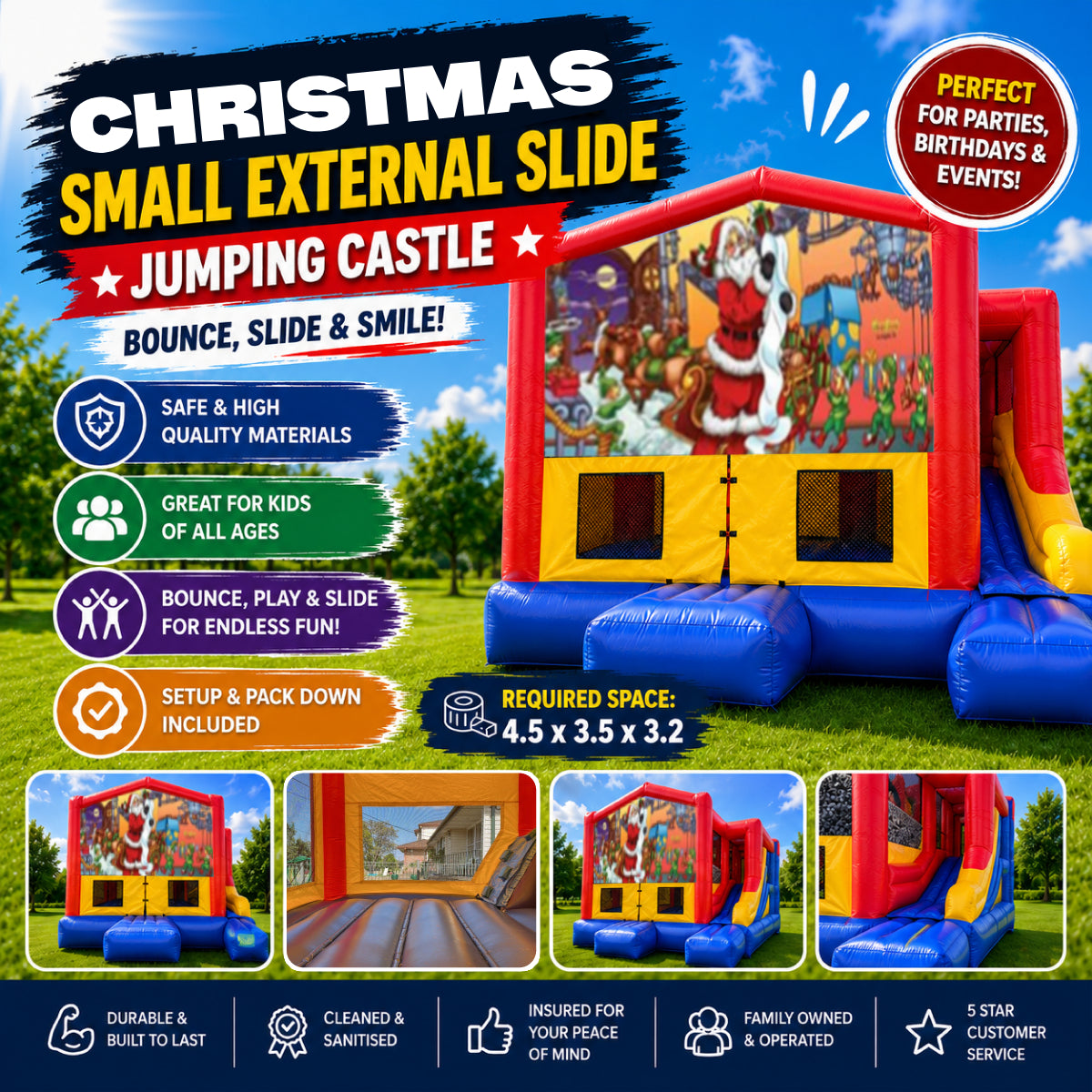 Christmas #1 Small External Slide Jumping Castle