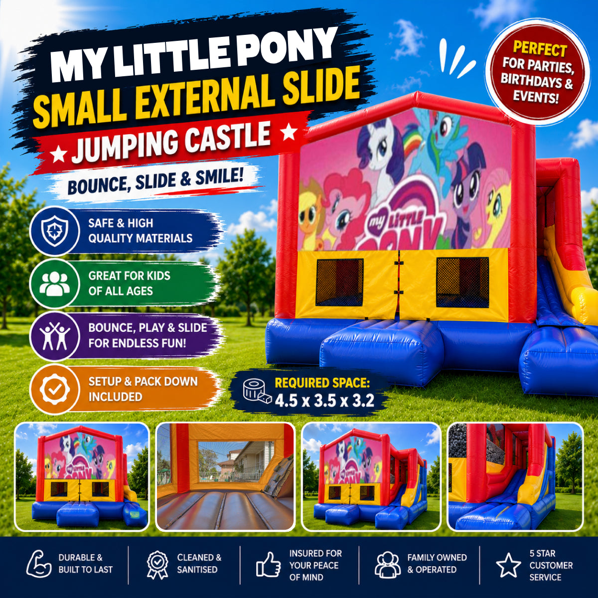 My Little Pony Small External Slide Jumping Castle