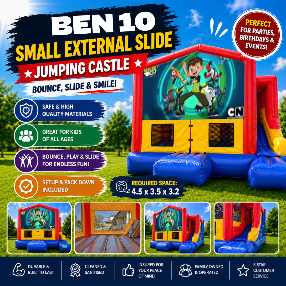 Ben10 Small External Slide Jumping Castle