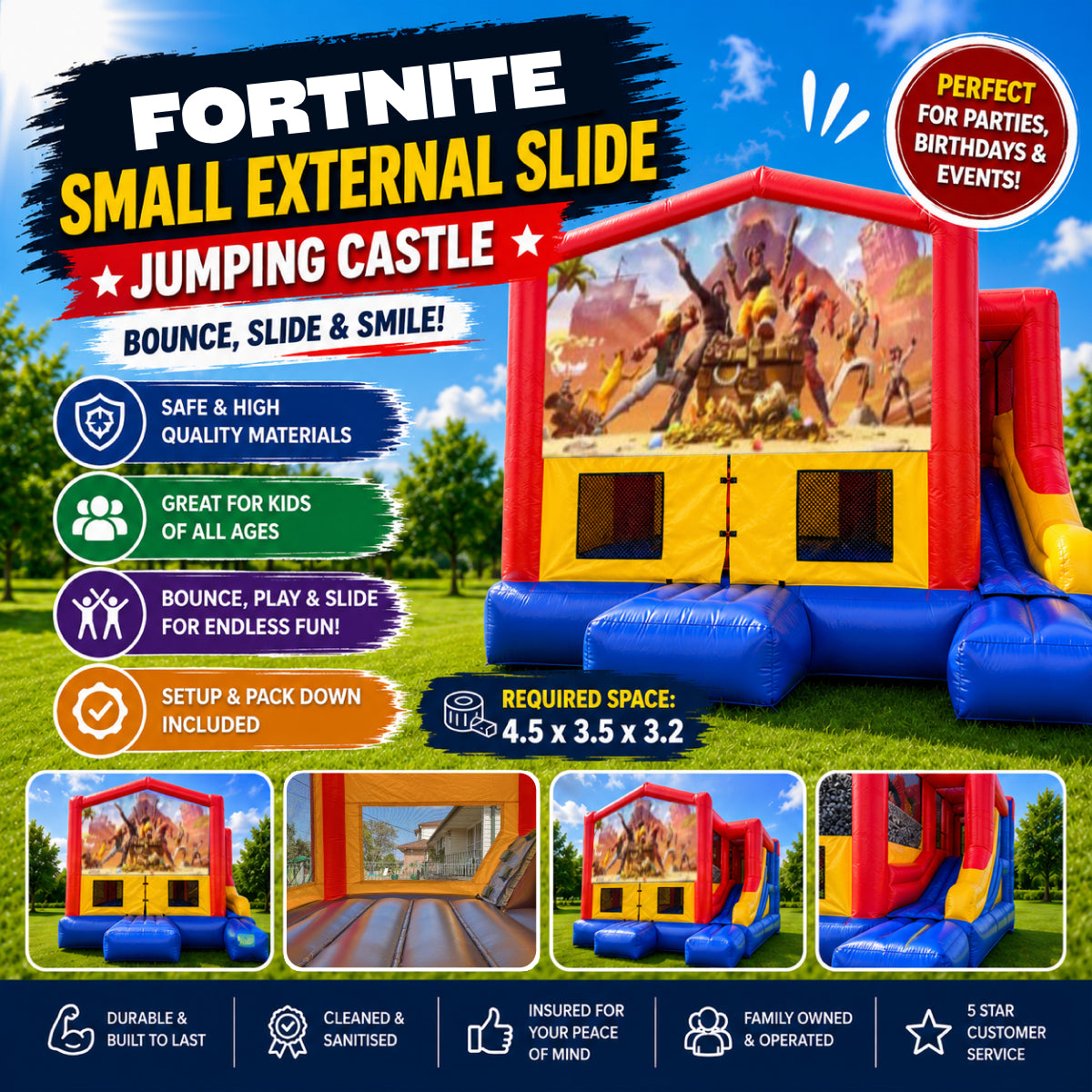 Fortnite Small External Slide Jumping Castle