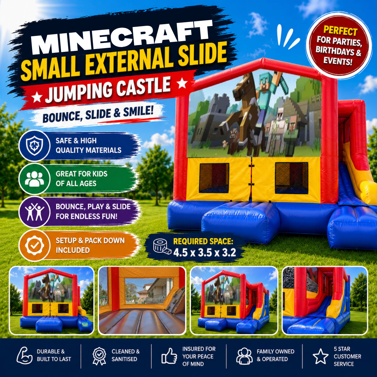Minecraft Small External Slide Jumping Castle