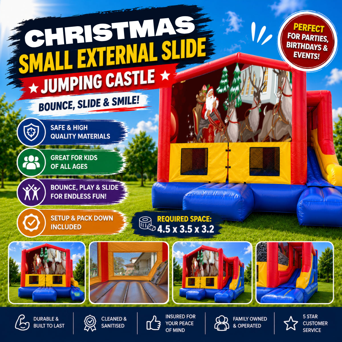 Christmas #6 Small External Slide Jumping Castle