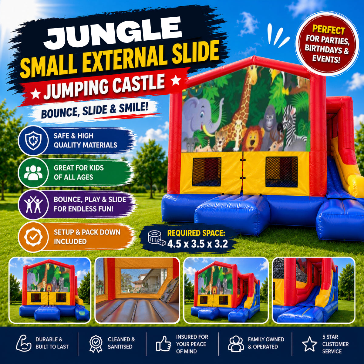Jungle Small External Slide Jumping Castle