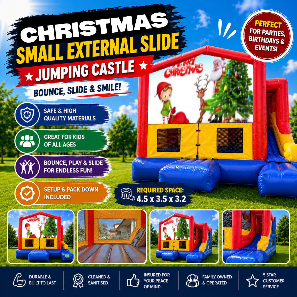 Christmas #9 Small External Slide Jumping Castle