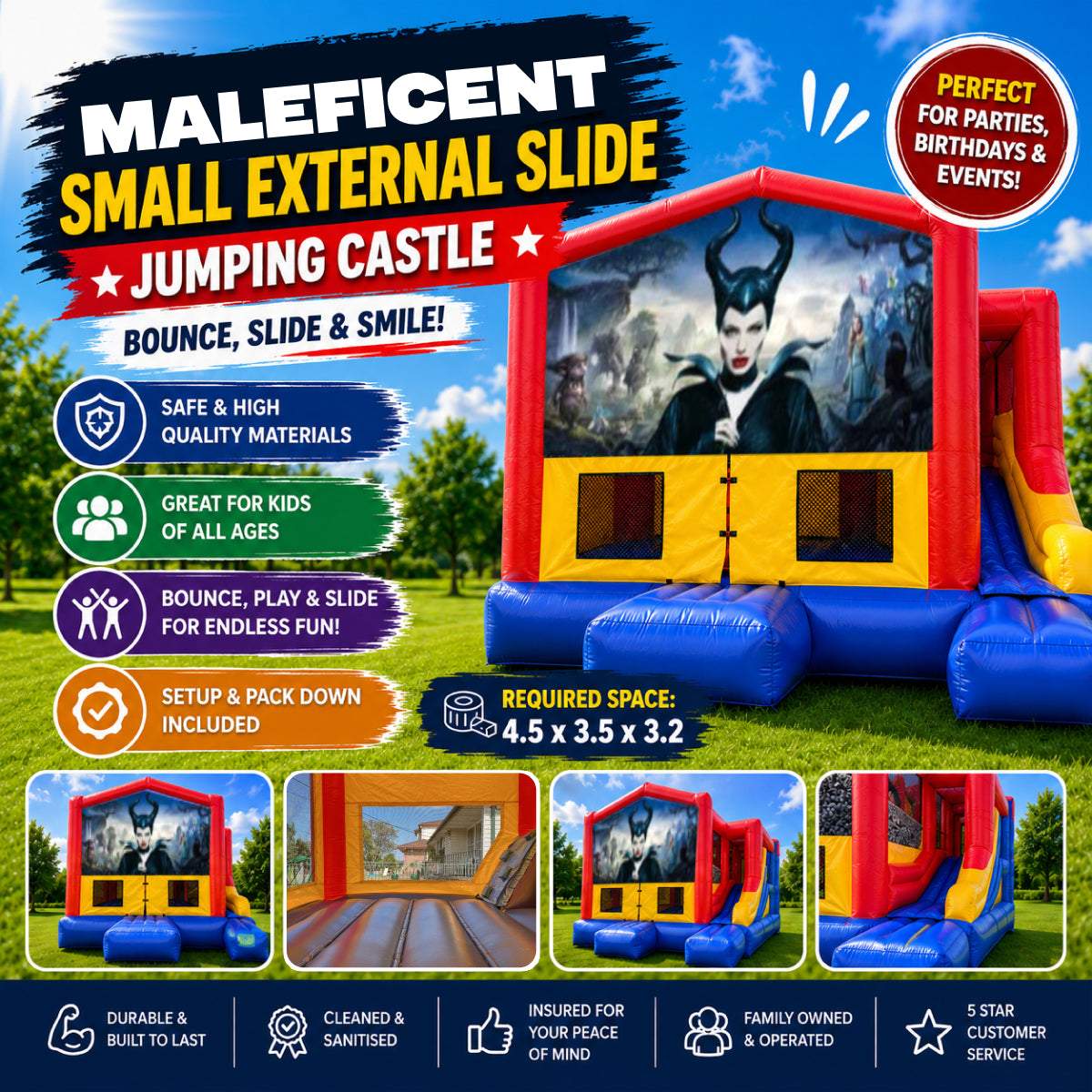Maleficent Small External Slide Jumping Castle