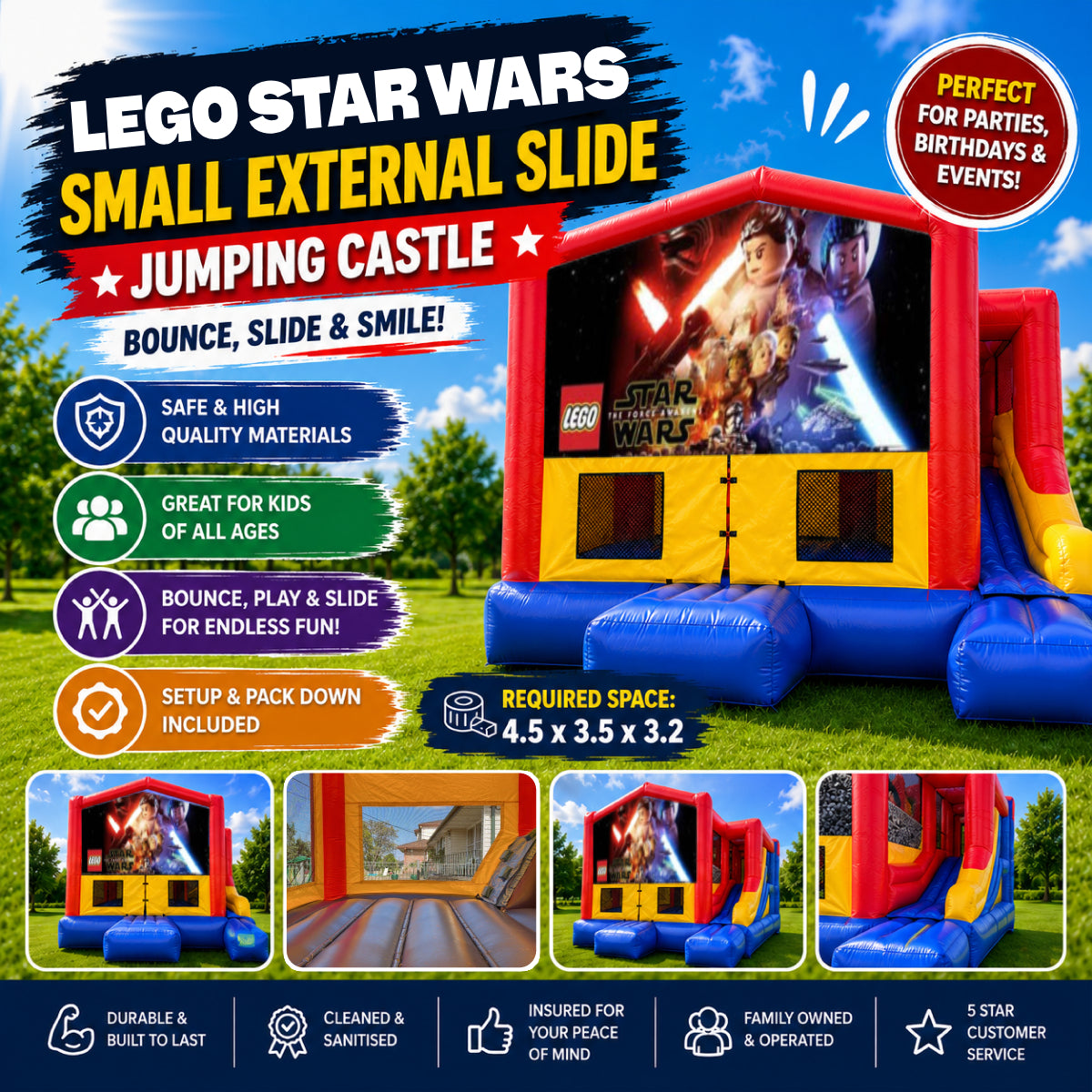Lego Star Wars Small External Slide Jumping Castle