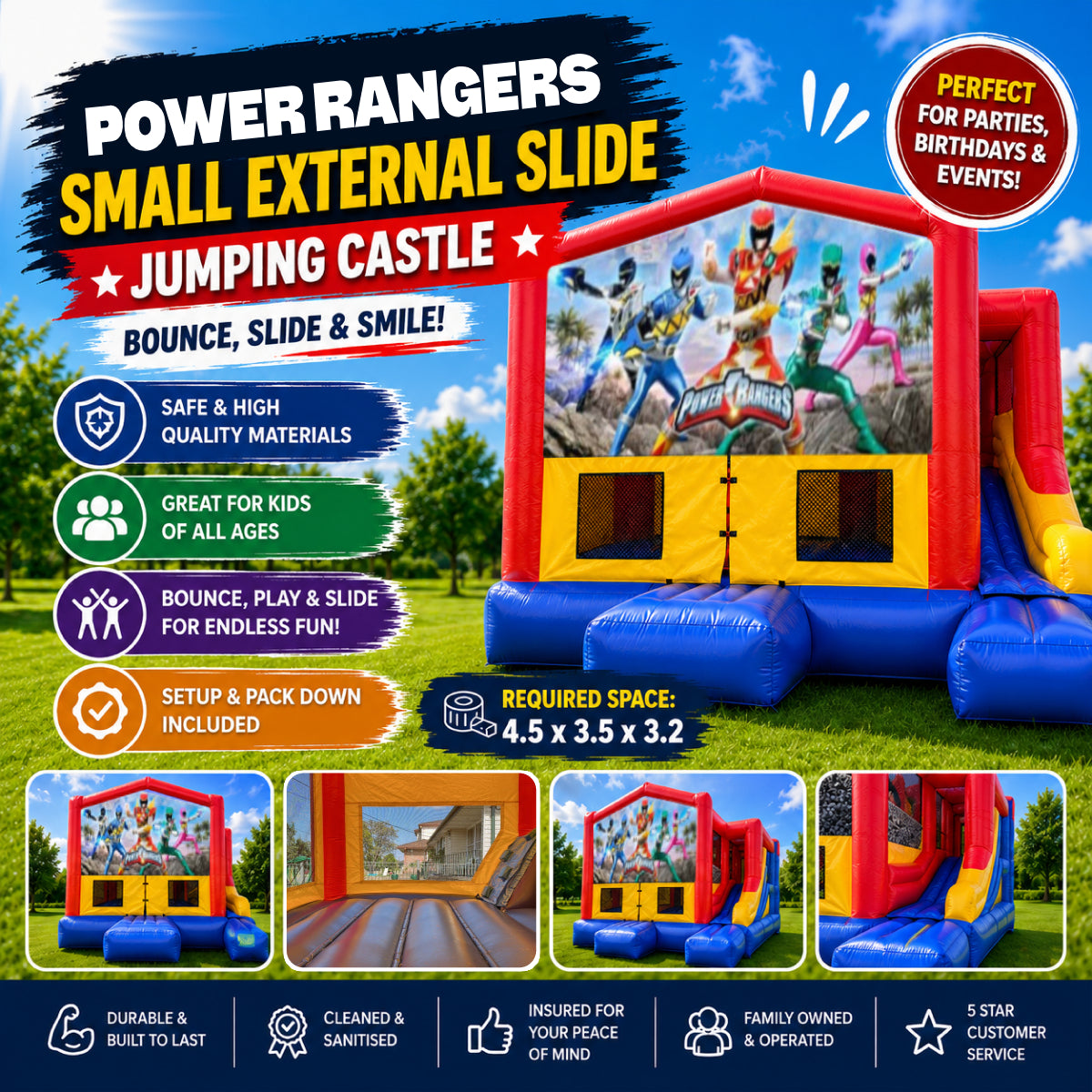 Power Rangers Small External Slide Jumping Castle