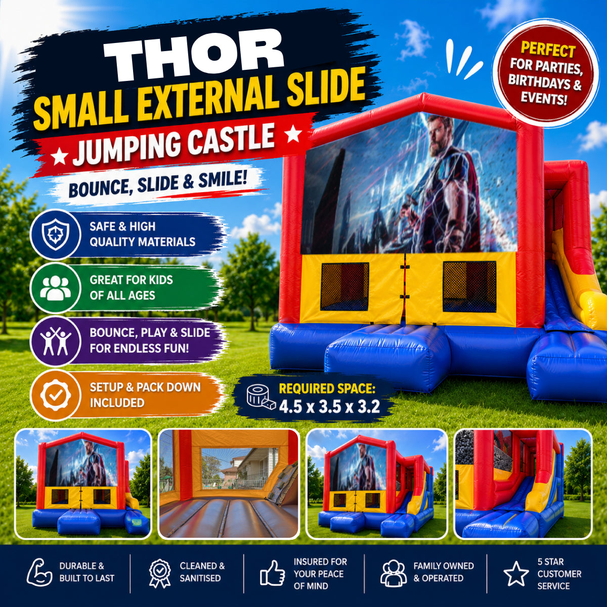 Thor Small External Slide Jumping Castle