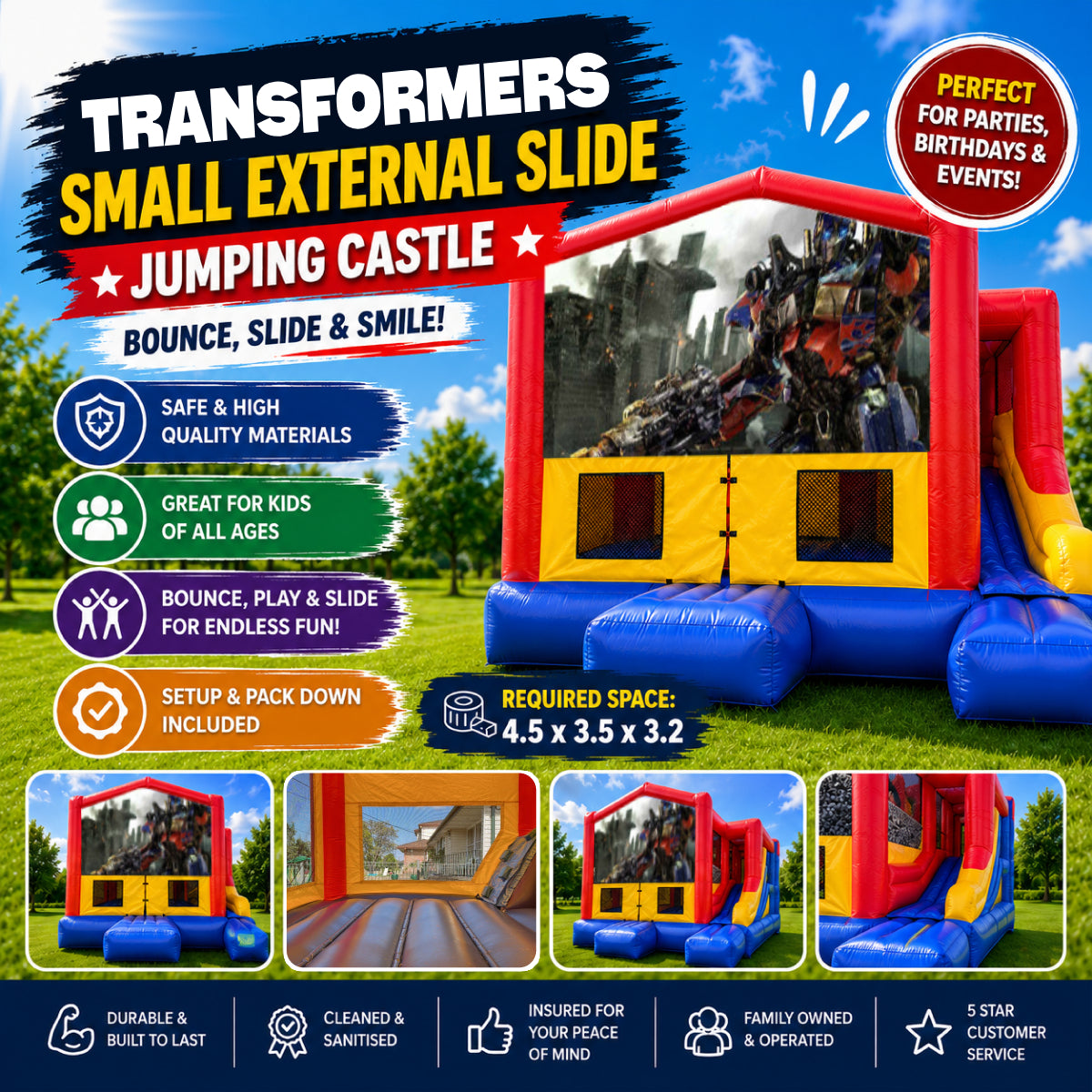 Transformers Small External Slide Jumping Castle