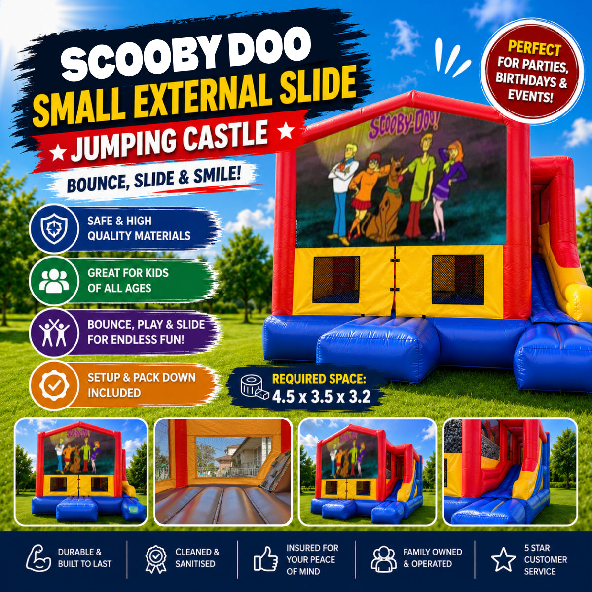 Scooby Doo Small External Slide Jumping Castle