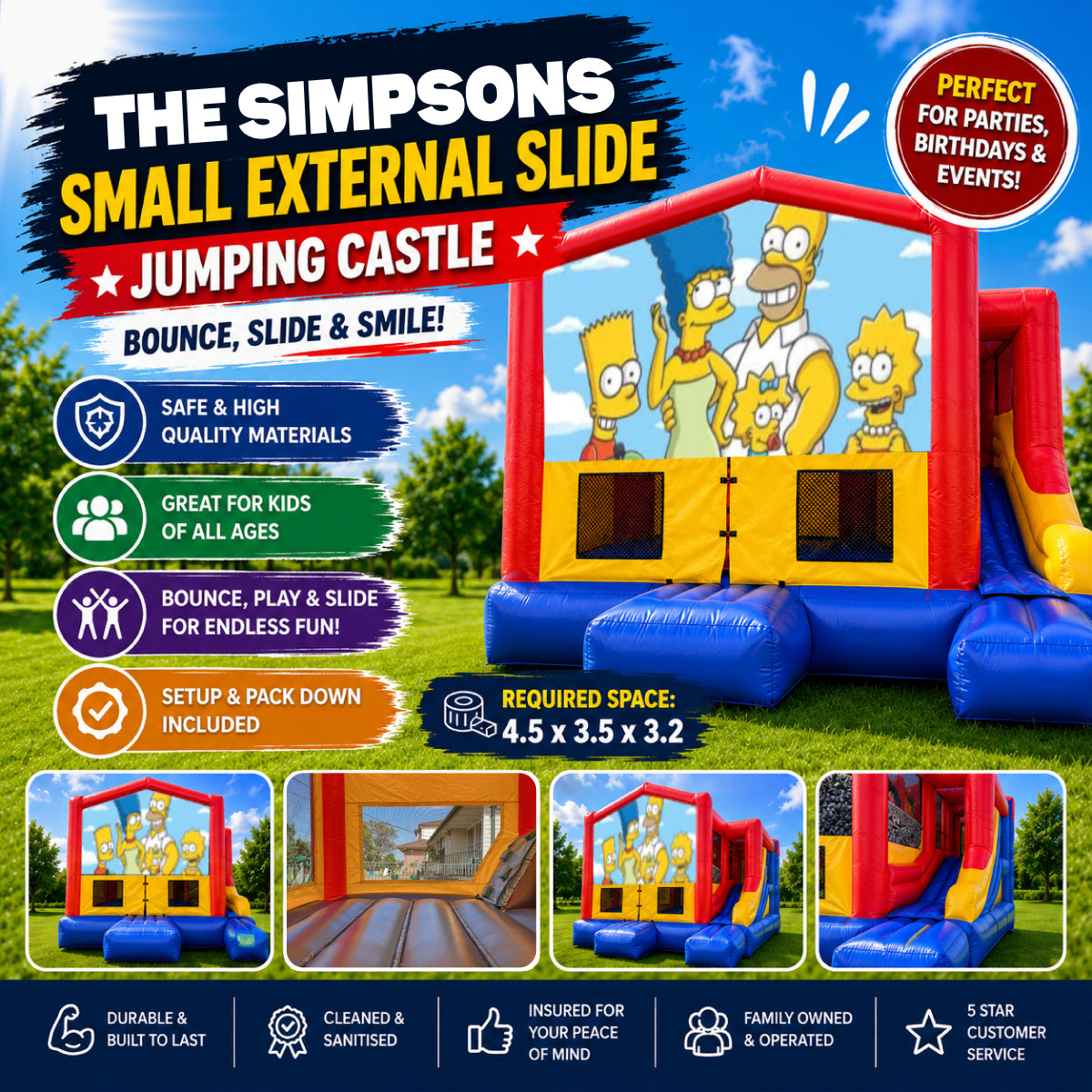 The Simpsons Small External Slide Jumping Castle