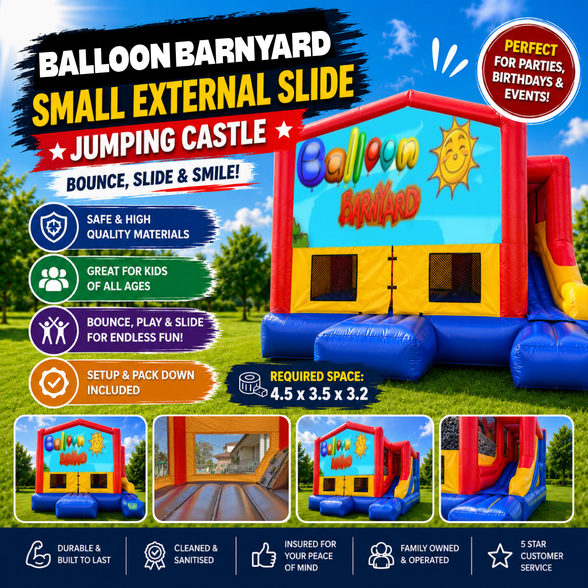 Balloon Barnyard Small External Slide Jumping Castle