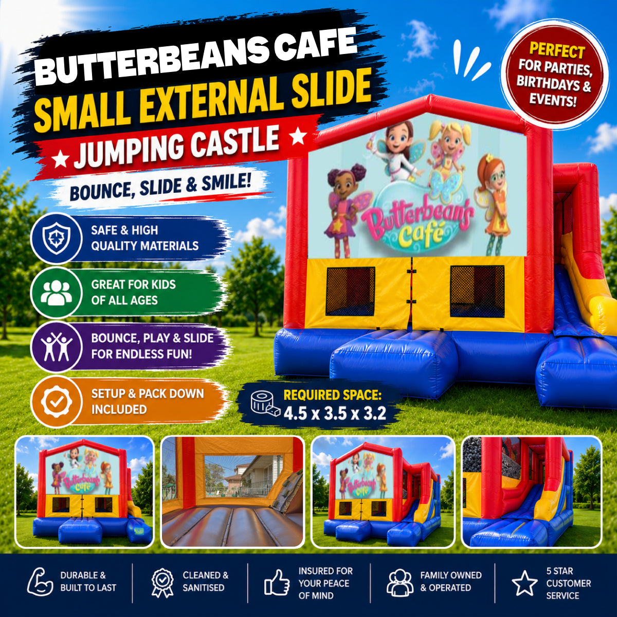 Butterbeans Cafe  Small External Slide Jumping Castle