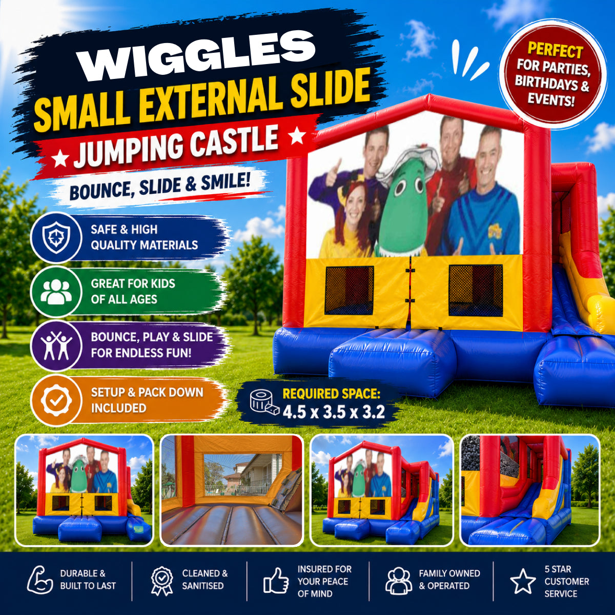 Wiggles Small External Slide Jumping Castle