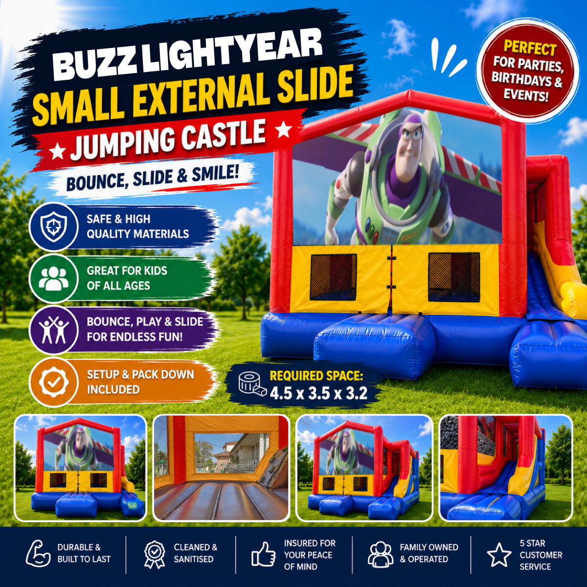 Buzz Lightyear  Small External Slide Jumping Castle