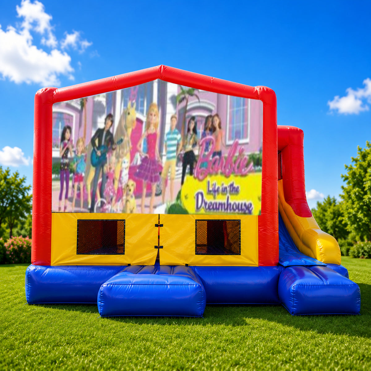 Barbie Small External Slide Jumping Castle
