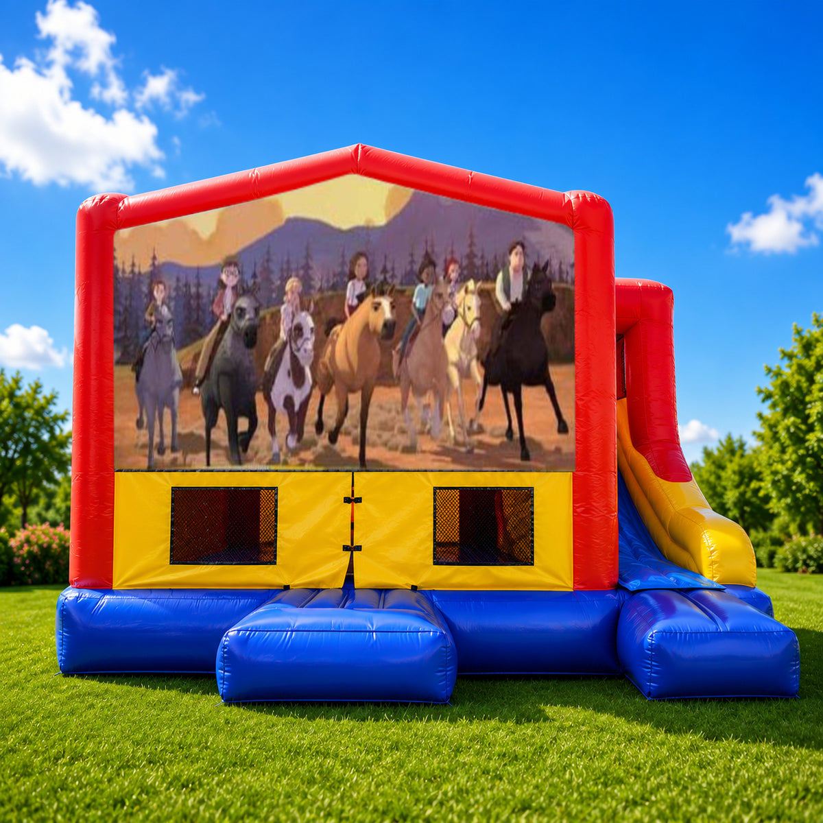 DreamWorks Spirit Small External Slide Jumping Castle