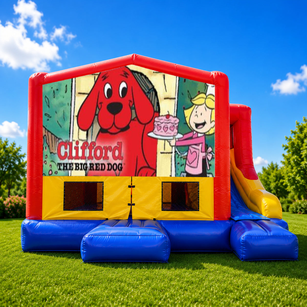 Clifford the Red Dog Small External Slide Jumping Castle