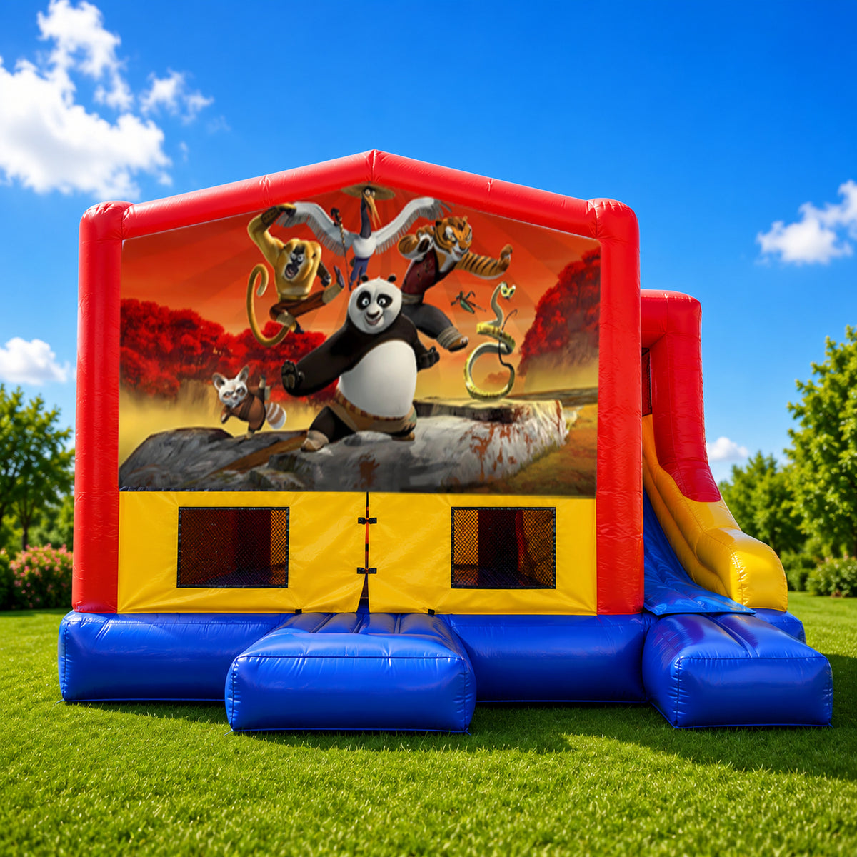 Kung Fu Panda Small External Slide Jumping Castle