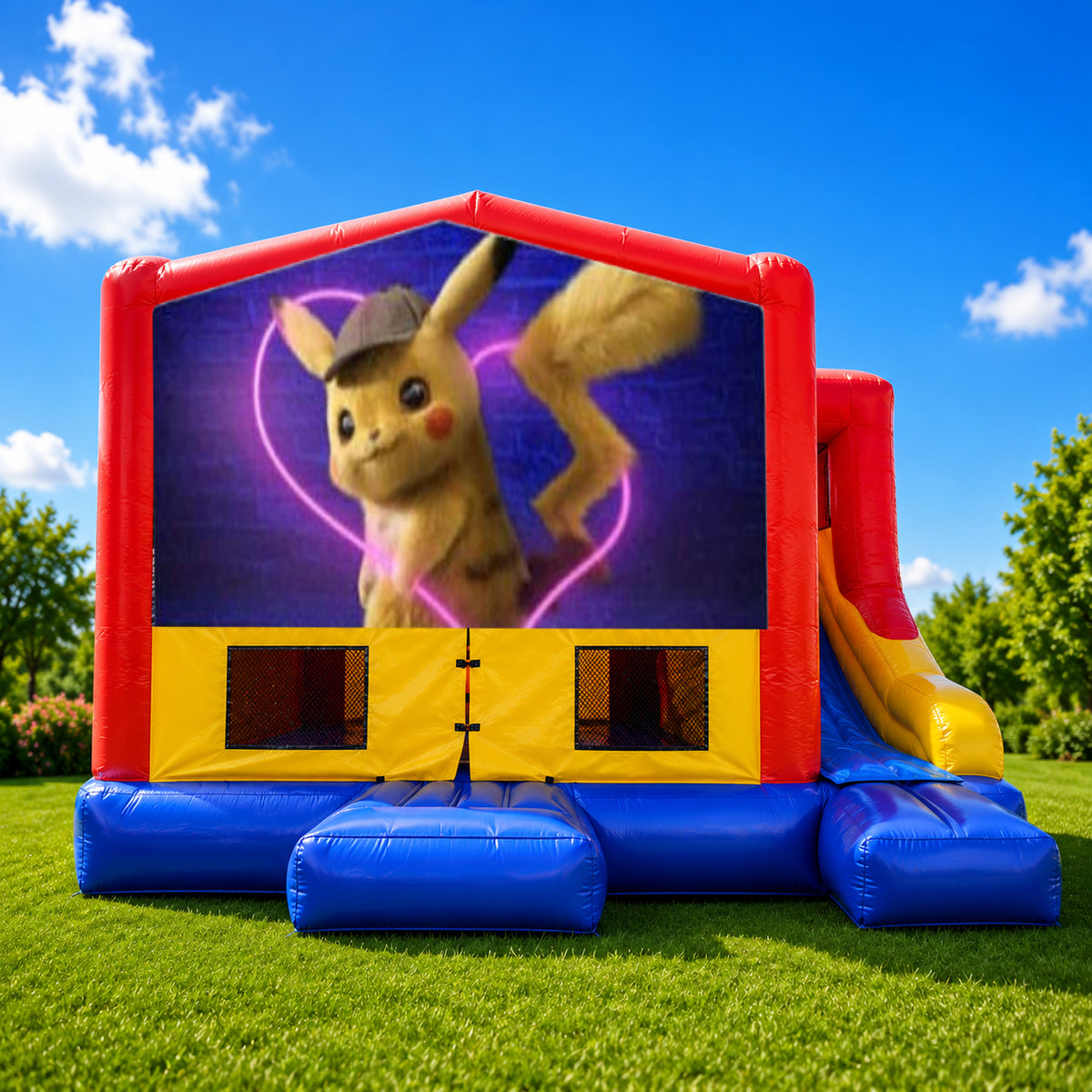 Detective Pikachu Small External Slide Jumping Castle