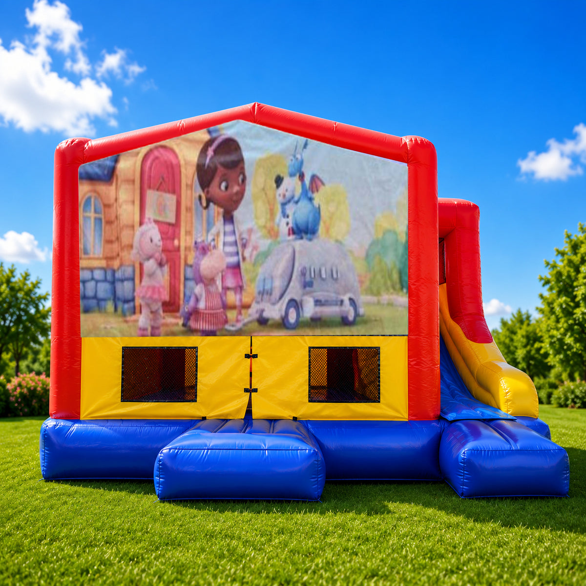 Doc Mcstuffins Small External Slide Jumping Castle
