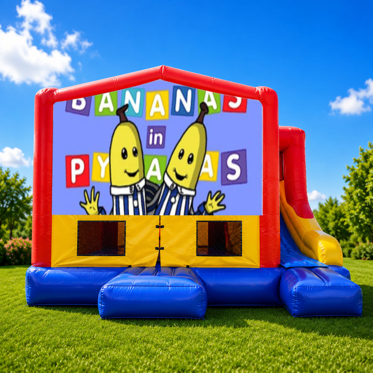 Bananas in Pyjamas Small External Slide Jumping Castle