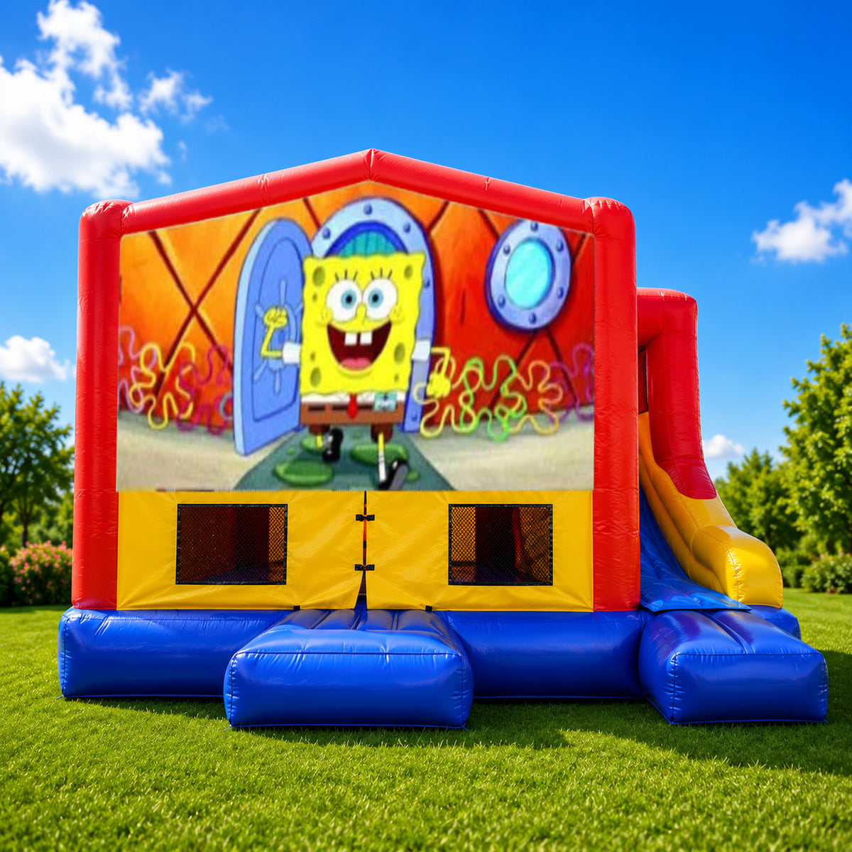 Spongebob Small External Slide Jumping Castle