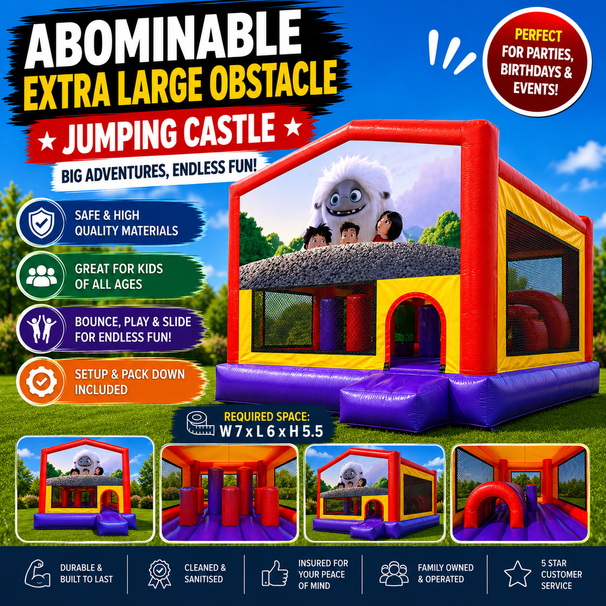 Abominable Extra Large Obstacle Combo Jumping Castle