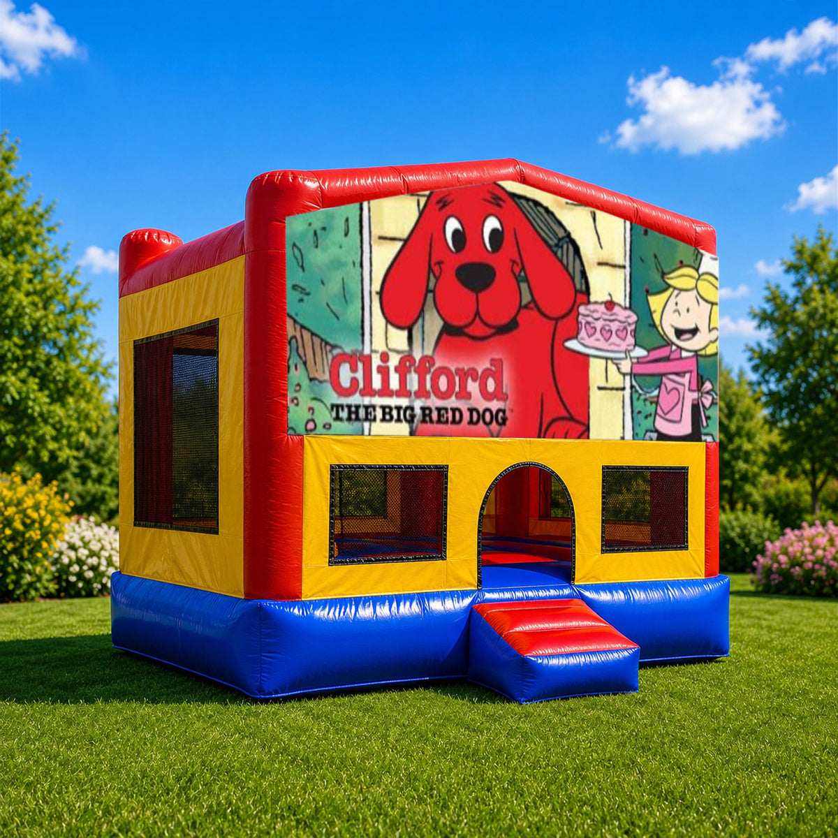 Clifford the Red Dog Small Square Jumping Castle