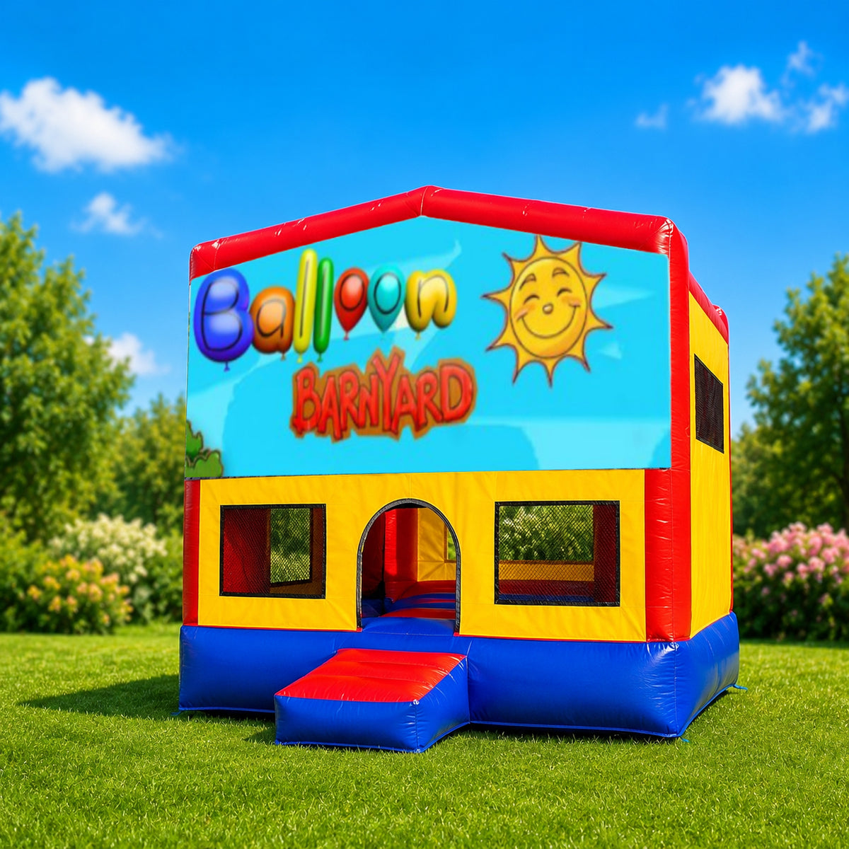 Balloon Barnyard Small Square Jumping Castle