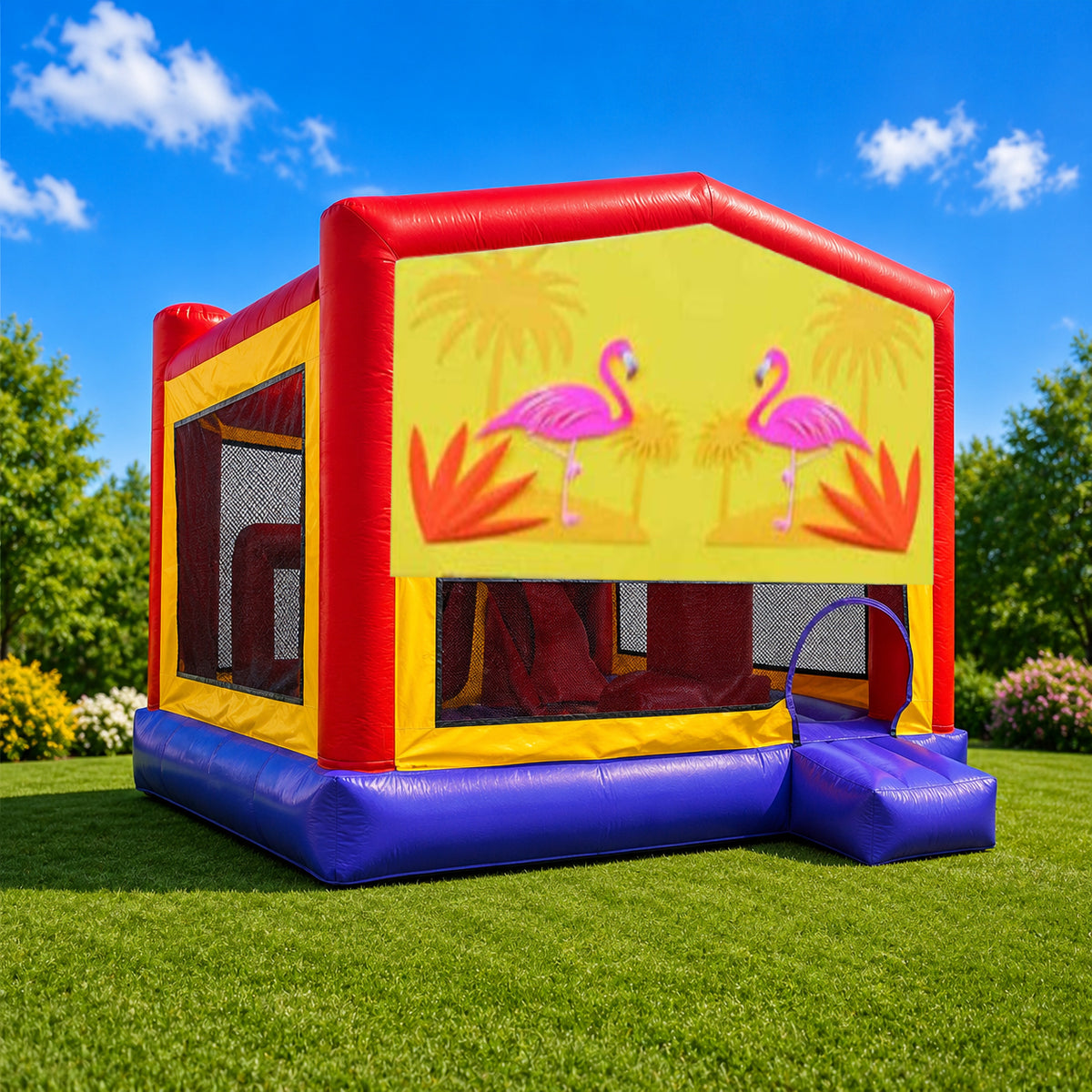 Flamingos Extra Large Obstacle Combo Jumping Castle