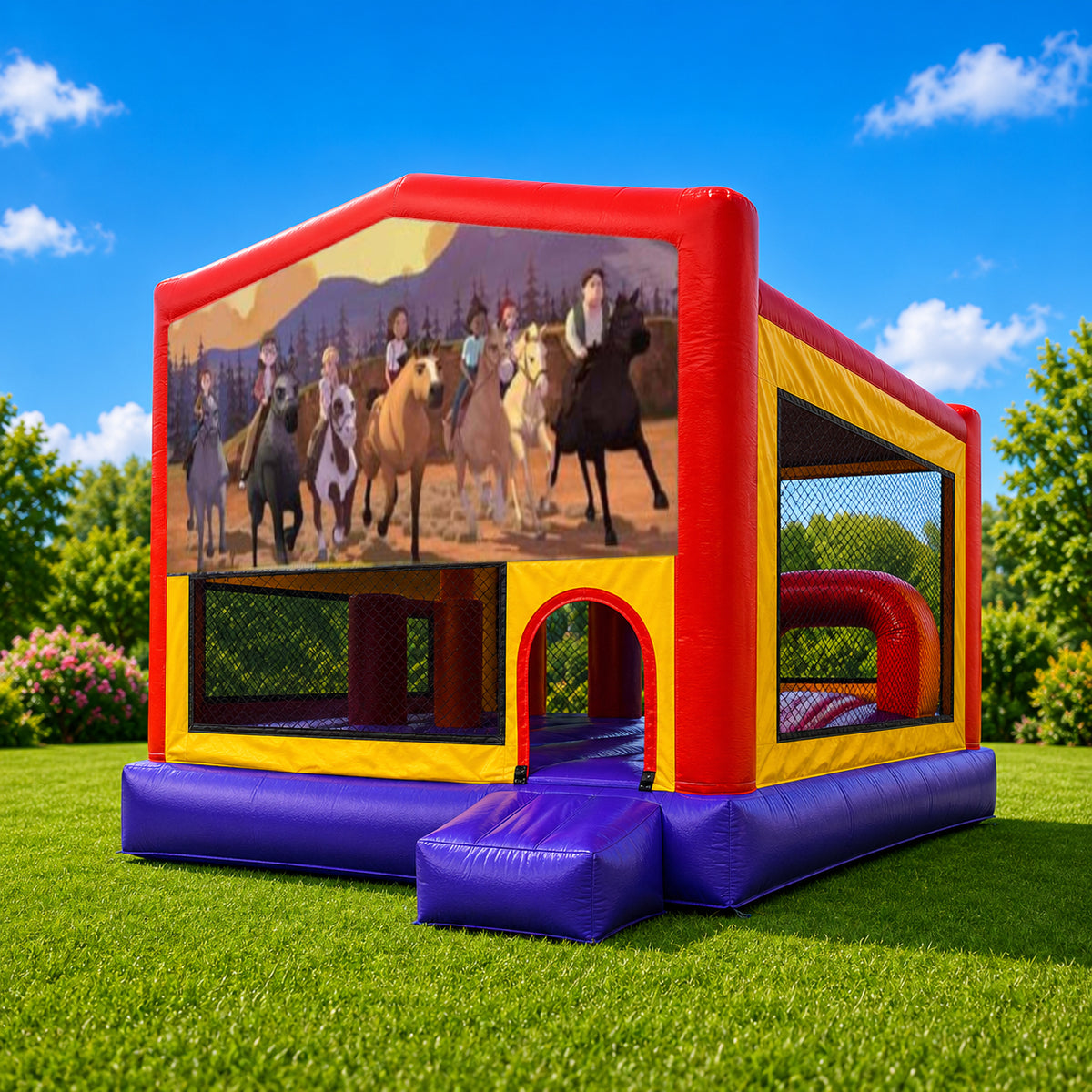 Dreamworks Spirit Extra Large Obstacle Combo Jumping Castle