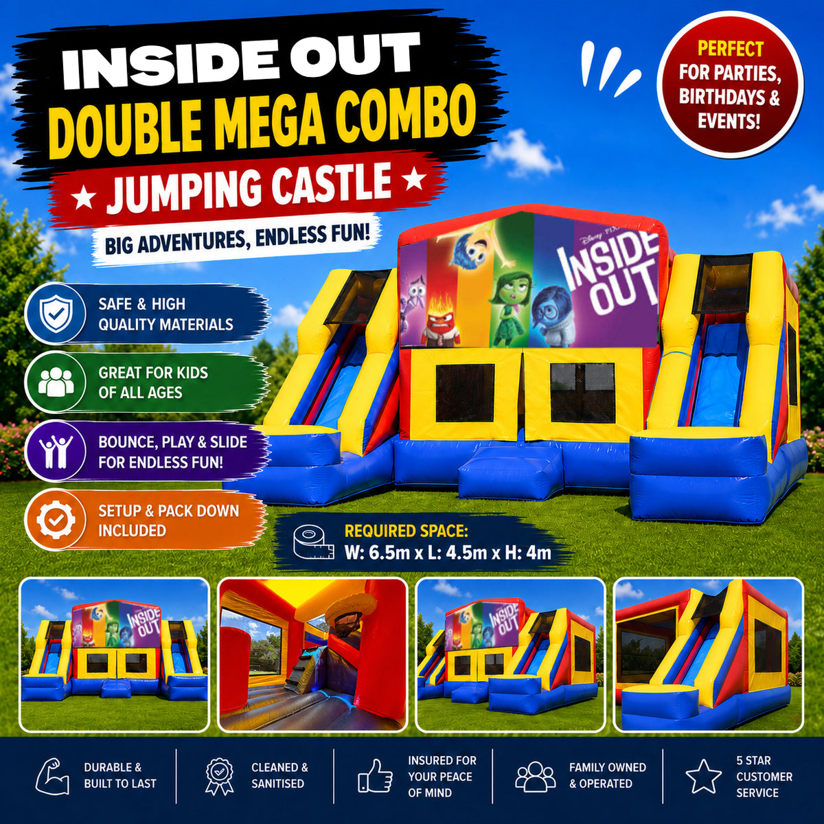 Inside Out Double Mega Combo Jumping Castle