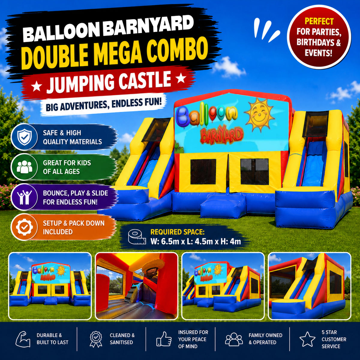 Balloon Barnyard Double Mega Combo Jumping Castle