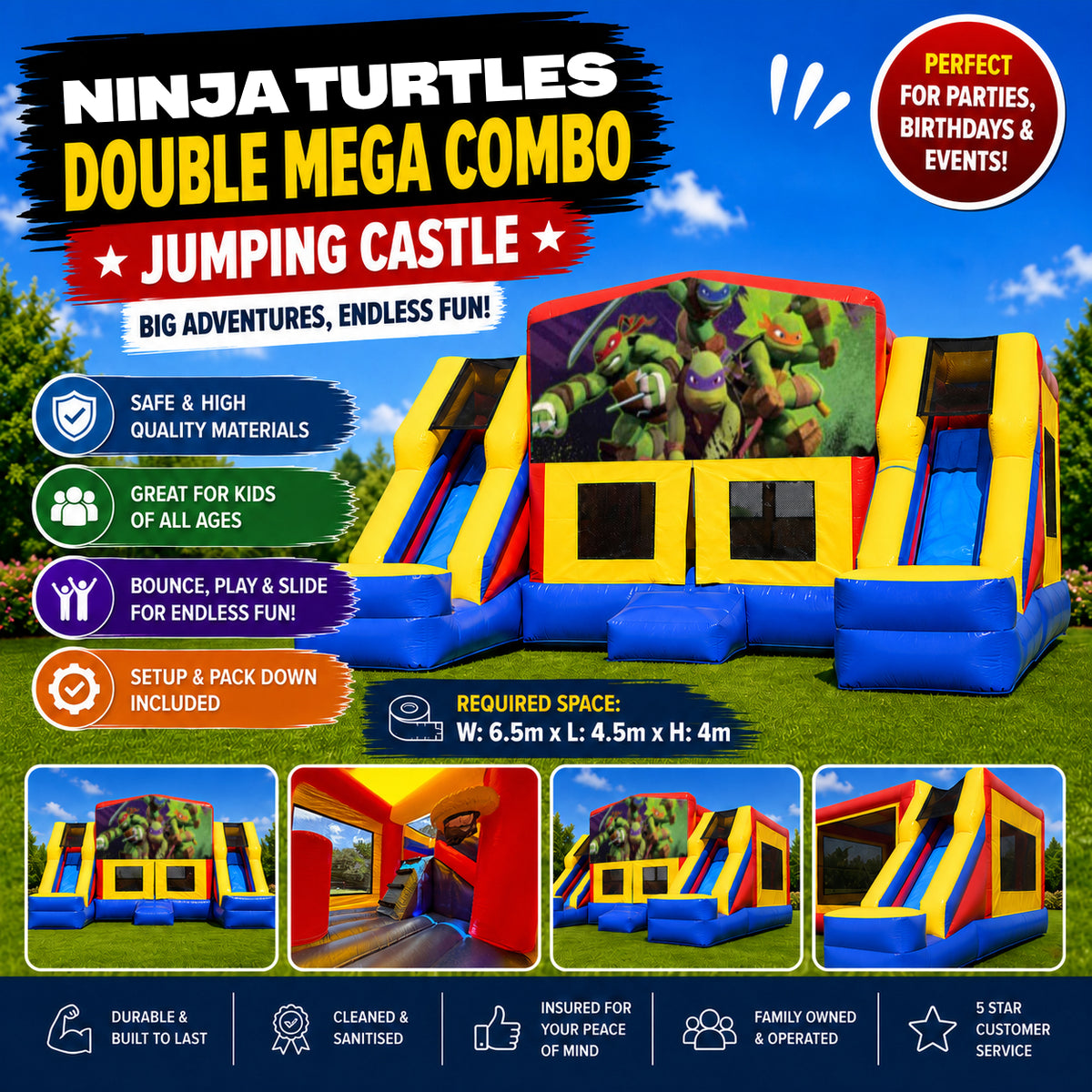 Ninja Turtles #2 Double Mega Combo Jumping Castle