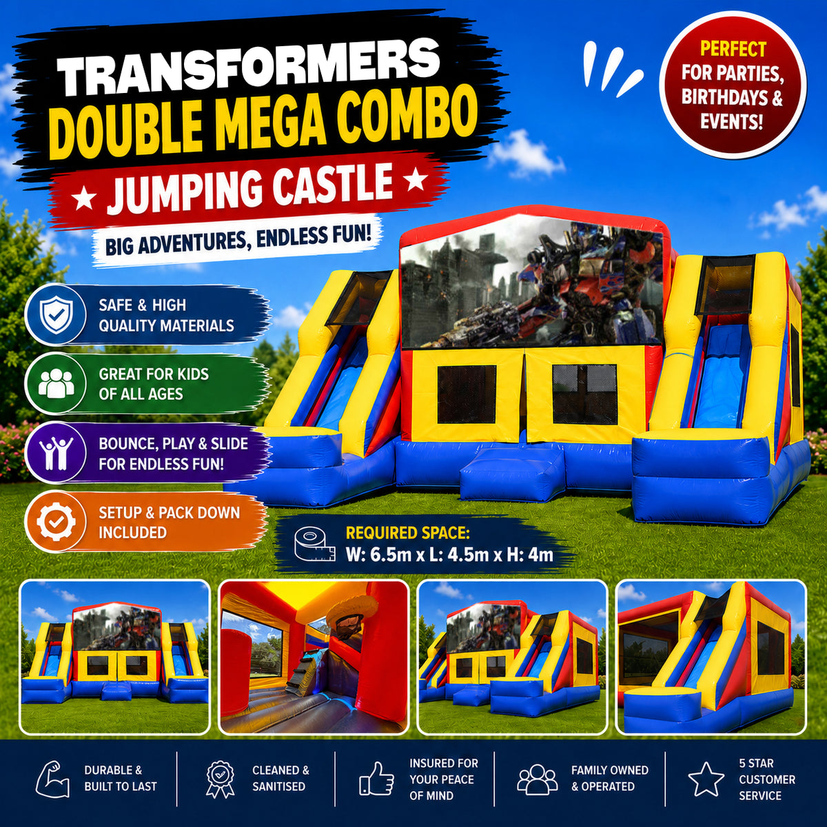 Transformers Double Mega Combo Jumping Castle