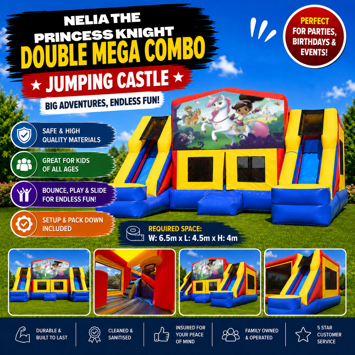 Nelia the Princess Knight Double Mega Combo Jumping Castle
