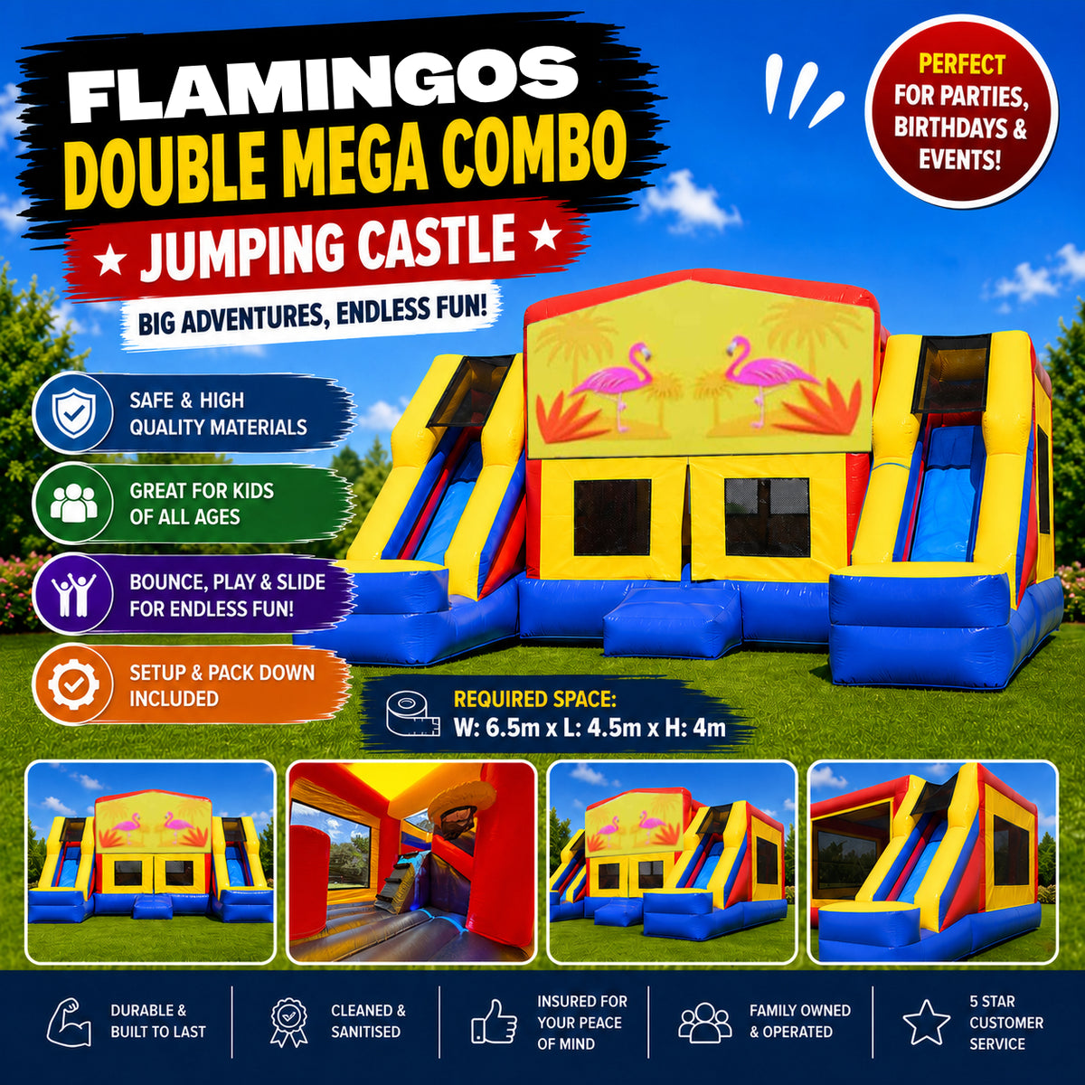 Flamingos Double Mega Combo Jumping Castle