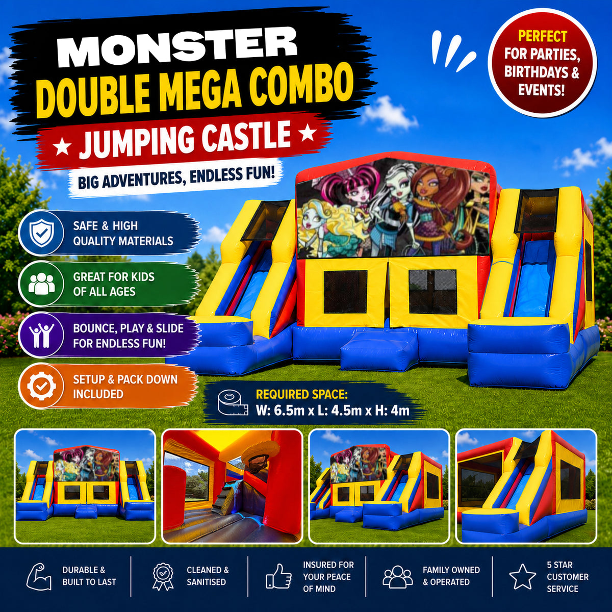 Monster High Double Mega Combo Jumping Castle