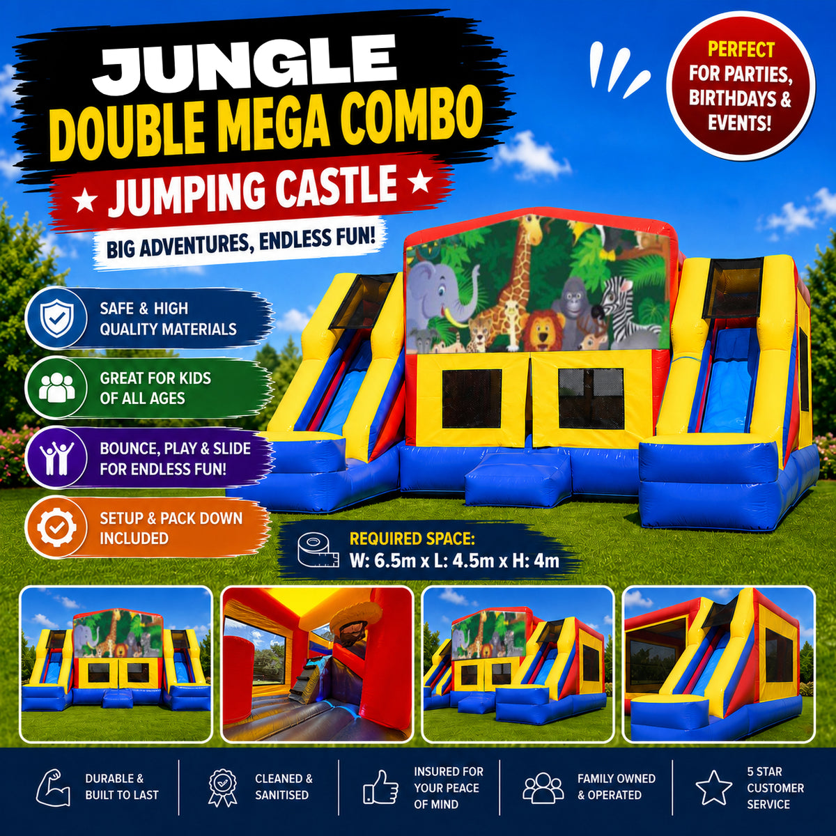 Jungle Double Mega Combo Jumping Castle