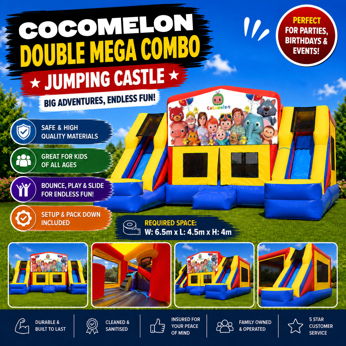 Cocomelon Double Mega Combo Jumping Castle