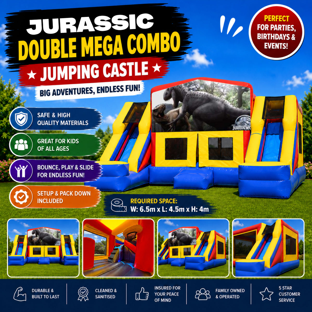 Jurassic Double Mega Combo Jumping Castle