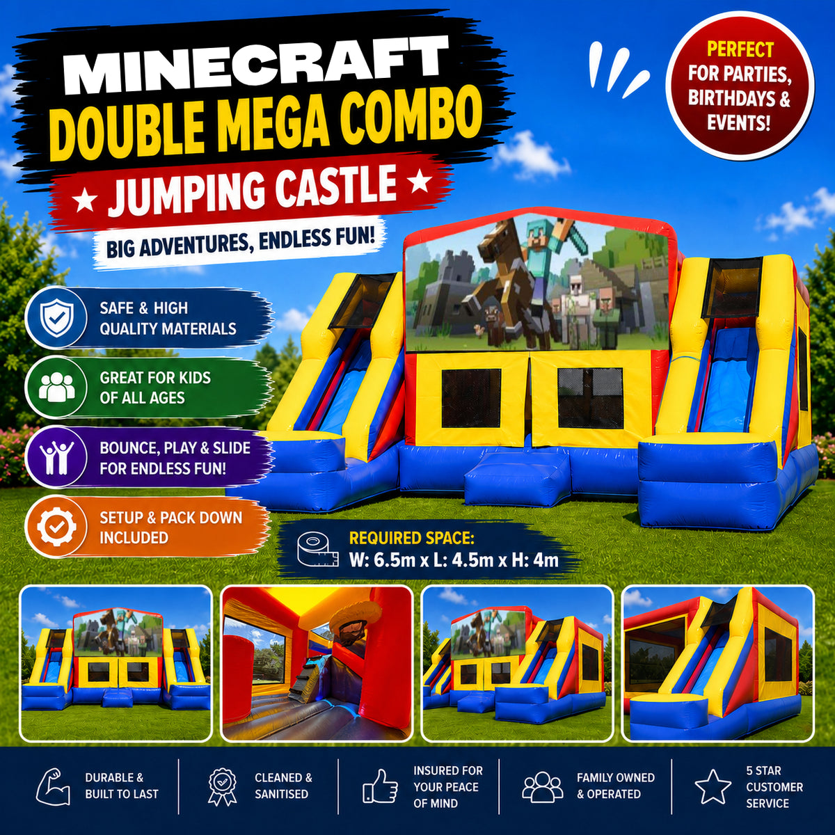 Minecraft Double Mega Combo Jumping Castle