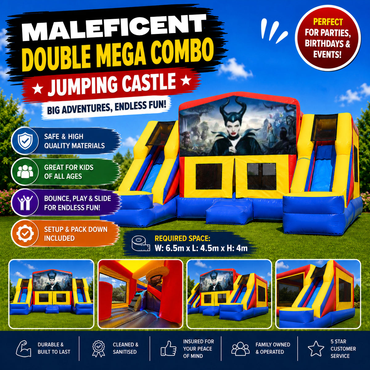 Maleficent Double Mega Combo Jumping Castle