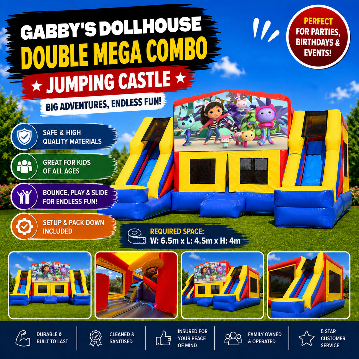 Gabby's Dollhouse  Double Mega Combo Jumping Castle