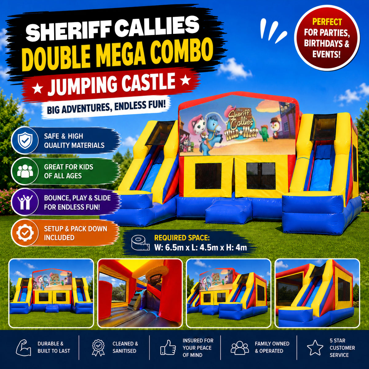 Sheriff Callies Double Mega Combo Jumping Castle