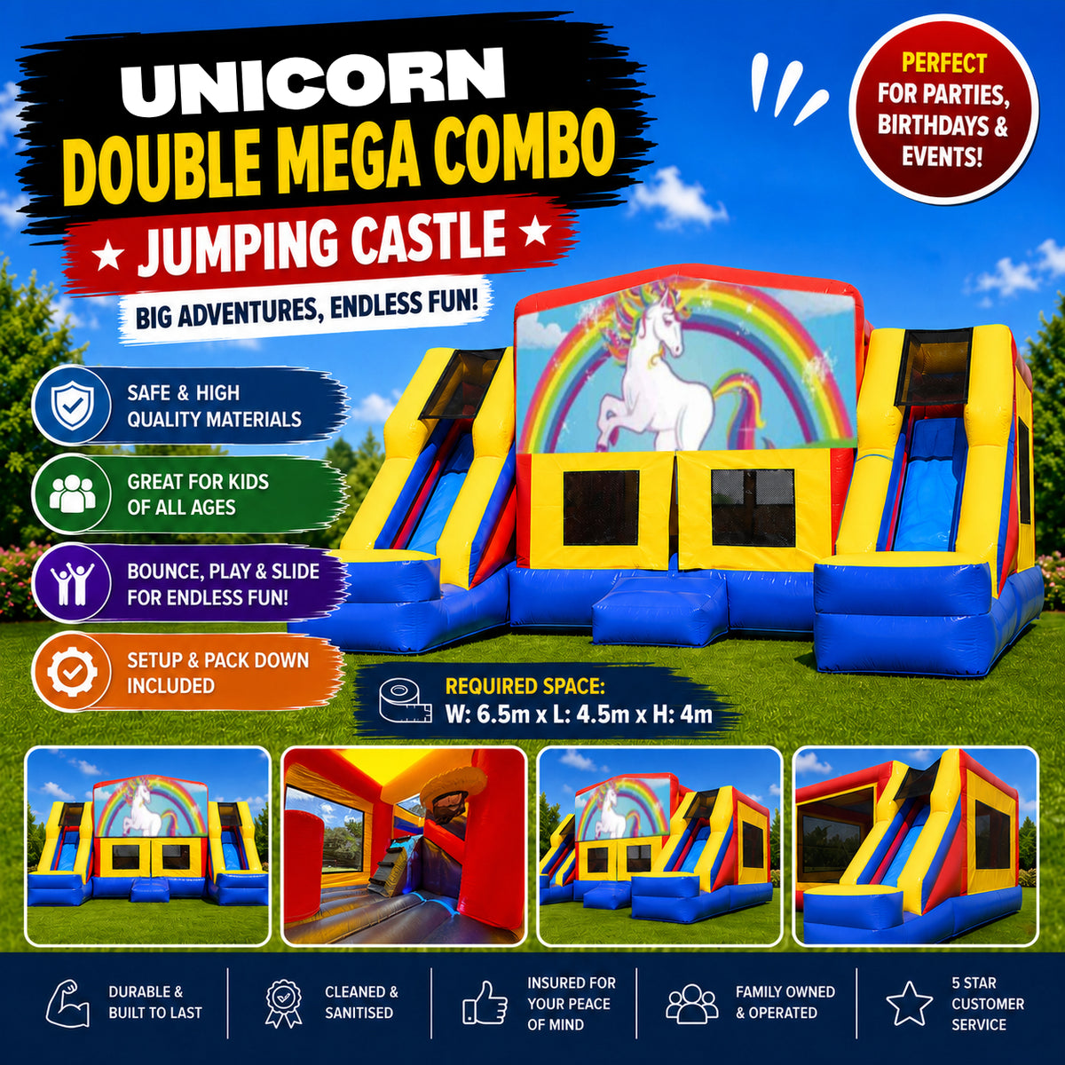 Unicorn Double Mega Combo Jumping Castle