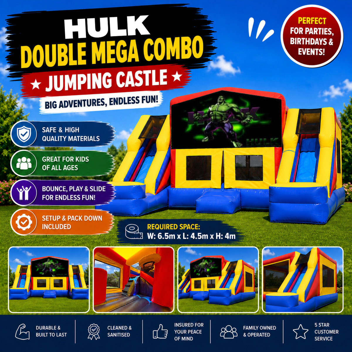 Hulk Double Mega Combo Jumping Castle